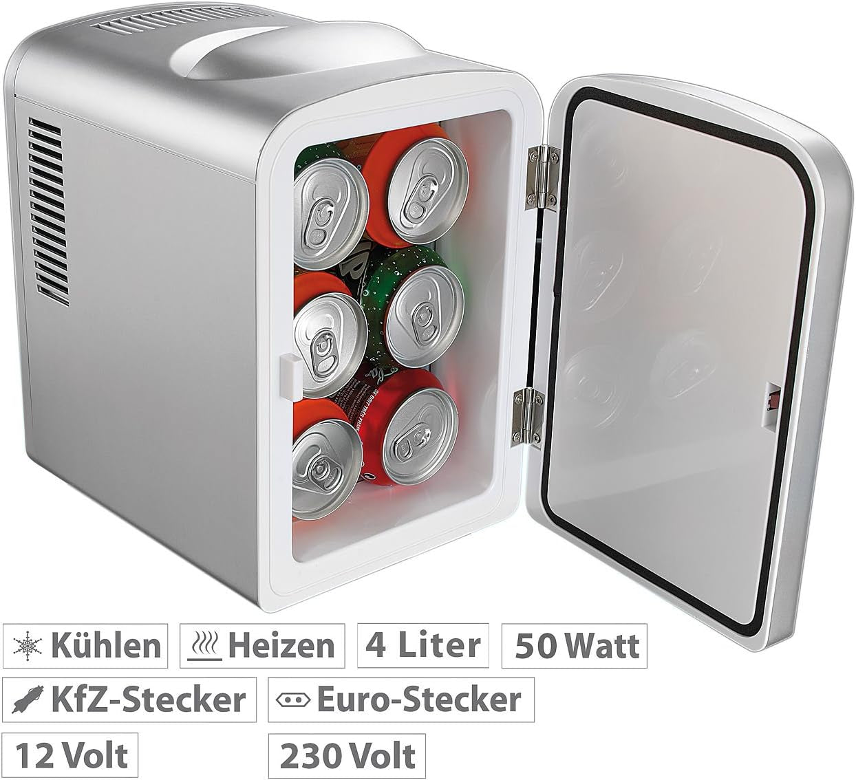 Rosenstein & Söhne Mini Réfrigérateur 2 En 1 Avec Prise 12/230 V - Gris