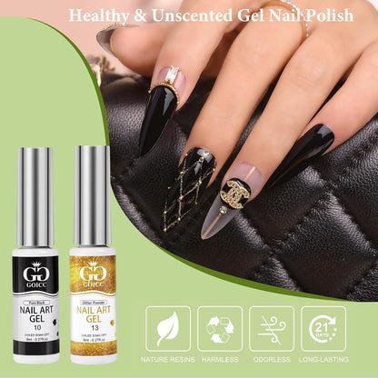 4Pcs Vernis Semi Permanent Pailleté Gel Paint Nail Art Kit French Manucure | 4 X 8Ml Vernis Semi Permanent Lot Avec Pinceau Fin Intégré, DIY Nail Art De Démarrage Pour Ongles Gel UV Fin Et Fin
