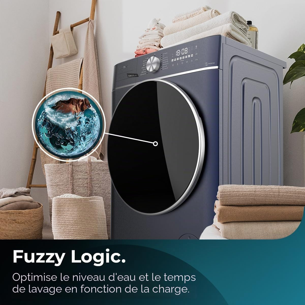 Lave Linge Frontal Bolero Dresscode 7150 Inverter A, Machine À Laver 7 Kg, 1400 Tr,Min, 12 Programmes, Classe A, Inverter Plus, Steam Max, Drum Clean, Départ Différé, Sécurité Enfant