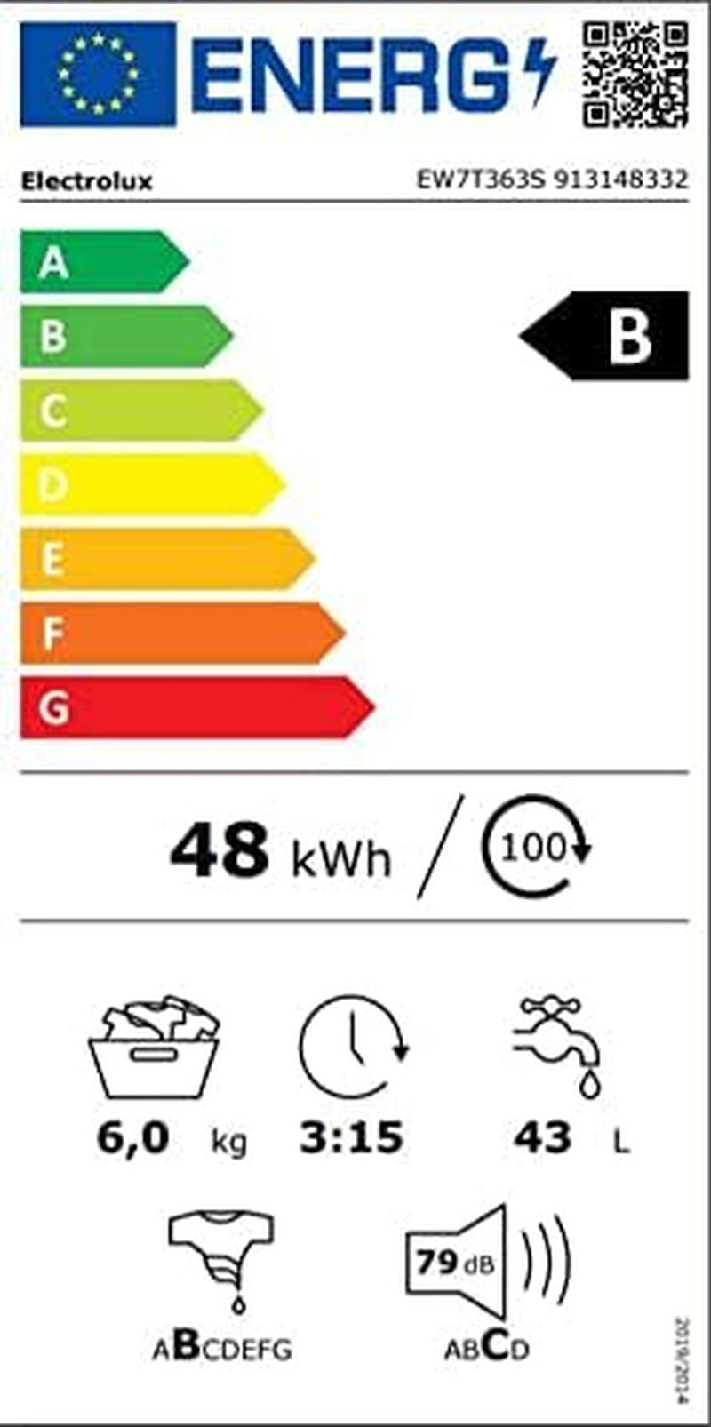 Perfectcare 700 Machine À Laver À Charge Par Le Haut, 6 Kg, EW7T363S, Classe B, Technologie Steamcare Et Sensicare, 890 X 400 X 600 Mm, Blanc