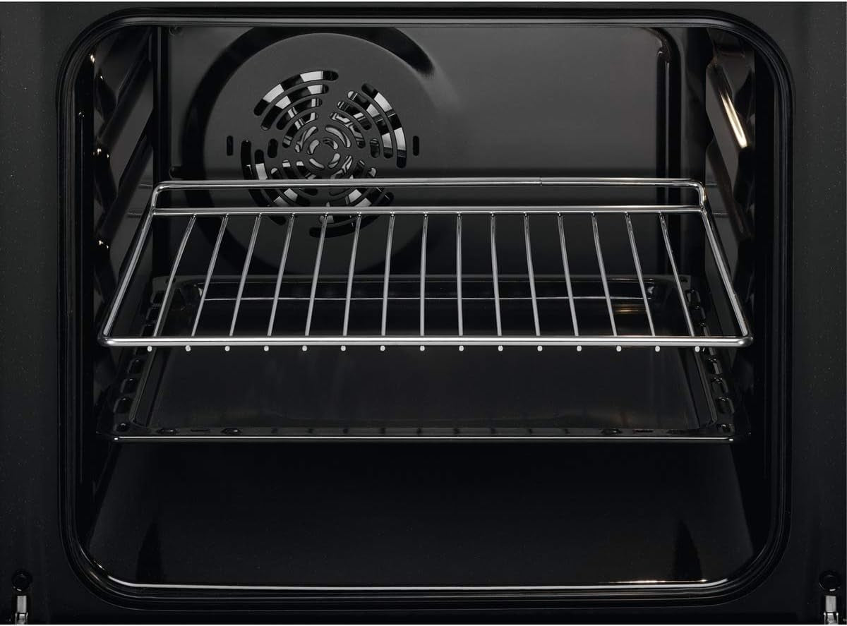 Zanussi ZOHNC0X1 Four Multifonction, 4 Fonctions, Commandes Fixes, Anti-Traces De Doigts, 2 Niveaux De Cuisson, Ventilateur Tangentiel, Porte Facile À Nettoyer, Inox, 53 Litres [Classe D'Efficacité
