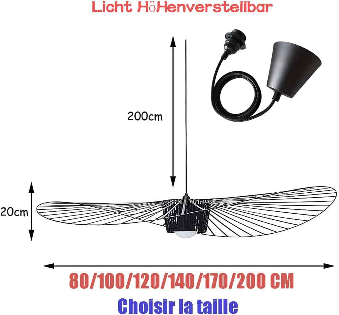 Lustre Vertigo Suspension Blanc 140 Cm, Lampe Vintage Suspension Vertigo Rétro LED Salon Lustre for Intérieur Salon Fibre De Verre +Polyuréthane De Chapeau LED E27,Blanc,140Cm
