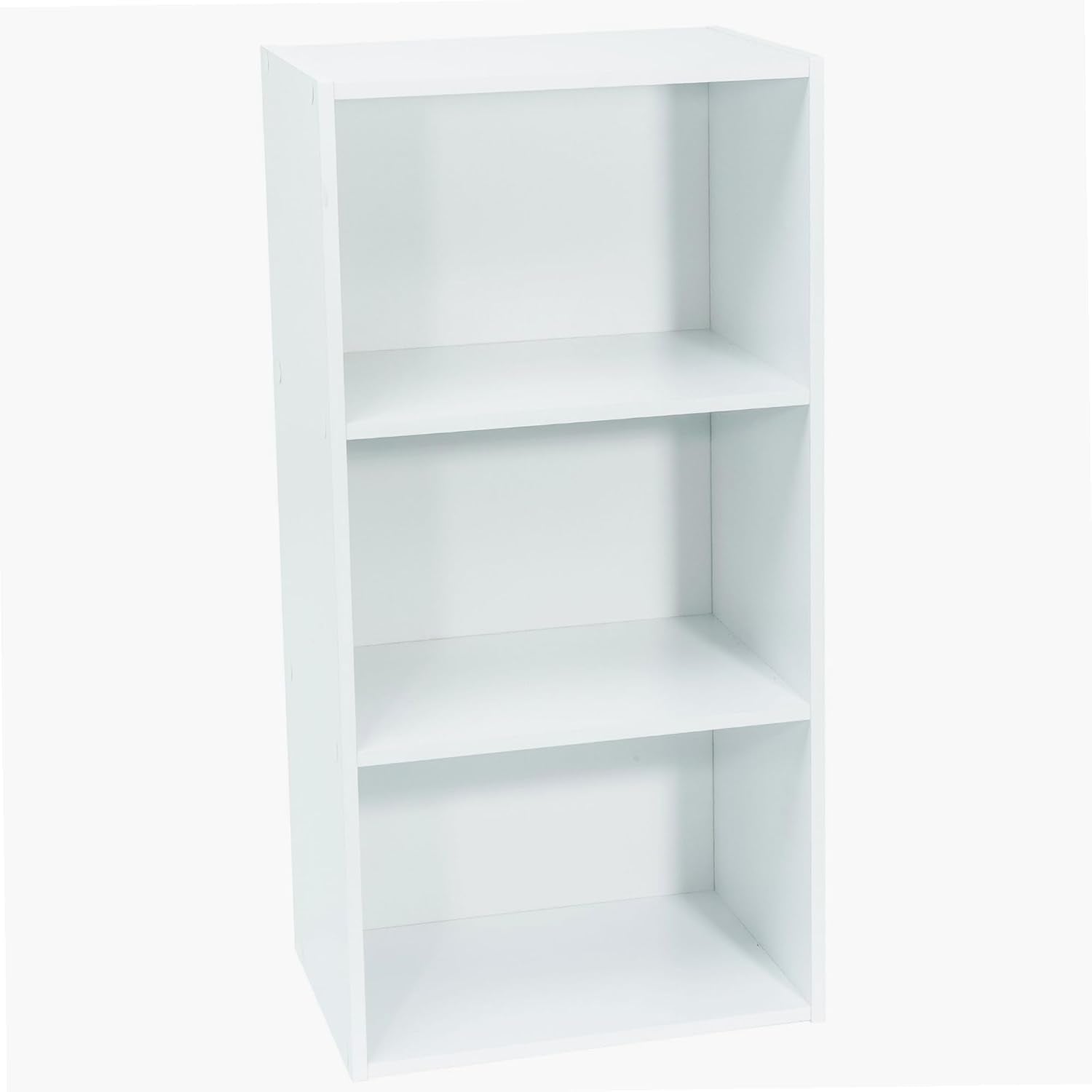 Meuble Blanc De Rangement - 3 Niches - Panneaux De Bois MDF - 80 X 40 X 29 Cm - Livré En Kit Avec Plan De Montage -