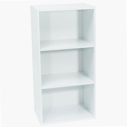 Meuble Blanc De Rangement - 3 Niches - Panneaux De Bois MDF - 80 X 40 X 29 Cm - Livré En Kit Avec Plan De Montage -