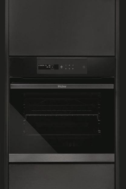 I-Message Serie 4 HWO60SM5B9BH Four Pyrolyse - Multi-Niveaux, 70L, 9 Fonctions, Wi-Fi + BLE, Sonde Thermique, Climatech, Double Éclairage Latéral, Noir, Classe A+