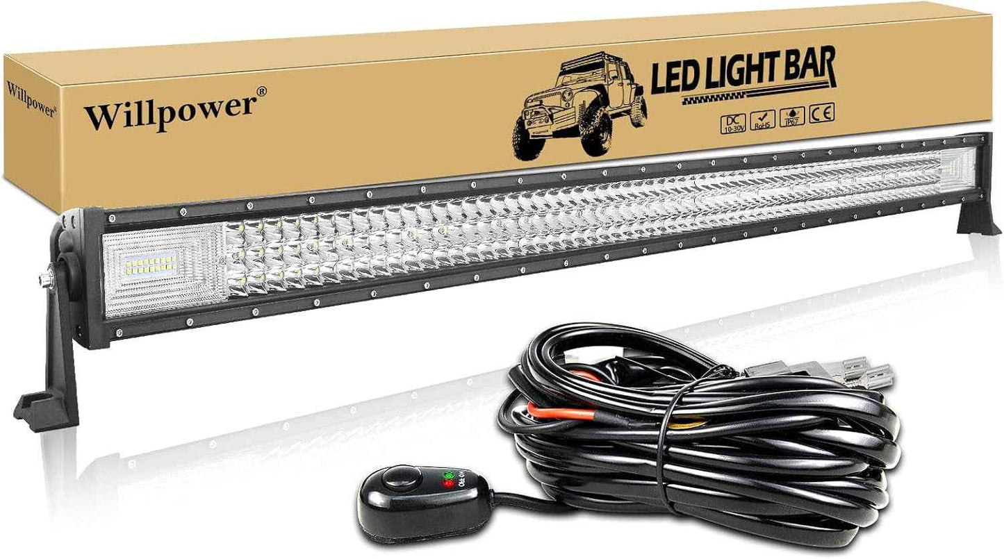 Rampe LED 132Cm 675W Barre LED 12V 24V Pour 4X4 Voiture Quad | LED Light Barre Lumineuse Avec Faisceau, 6000K Blanc, Étanchéité IP67, Pour Camion Tracteur Offroad Véhicule Bateau ATV