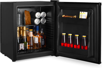 Mini Bar Compact 23L MFX230, Mini Frigo De Chambre Ultra Compact, Aliments, Boissons, Température Réglable 5°-15°C, 23 Db, Porte Réversible, Couleur Noir