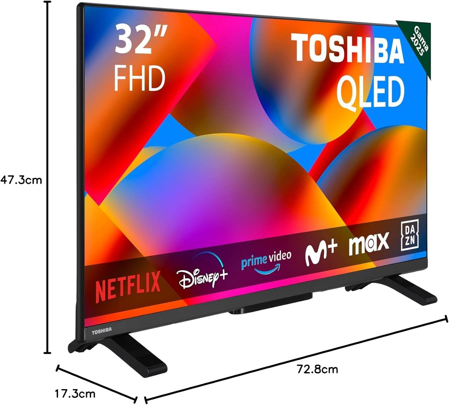 Toshiba 32QV2F63DG - TV QLED 32" (80 Cm) - FHD 1920 X 1080 - DTS Virtual:X - Smart TV - 2 X HDMI