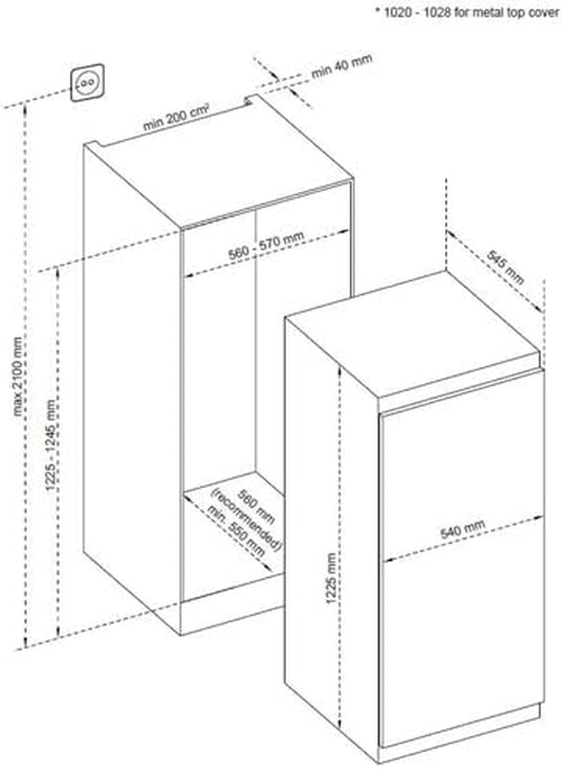 REFRIGERATEUR INTEGRABLE 1 PORTE DE DIETRICH DRS12244ES