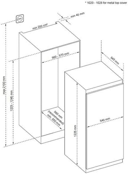REFRIGERATEUR INTEGRABLE 1 PORTE DE DIETRICH DRS12244ES
