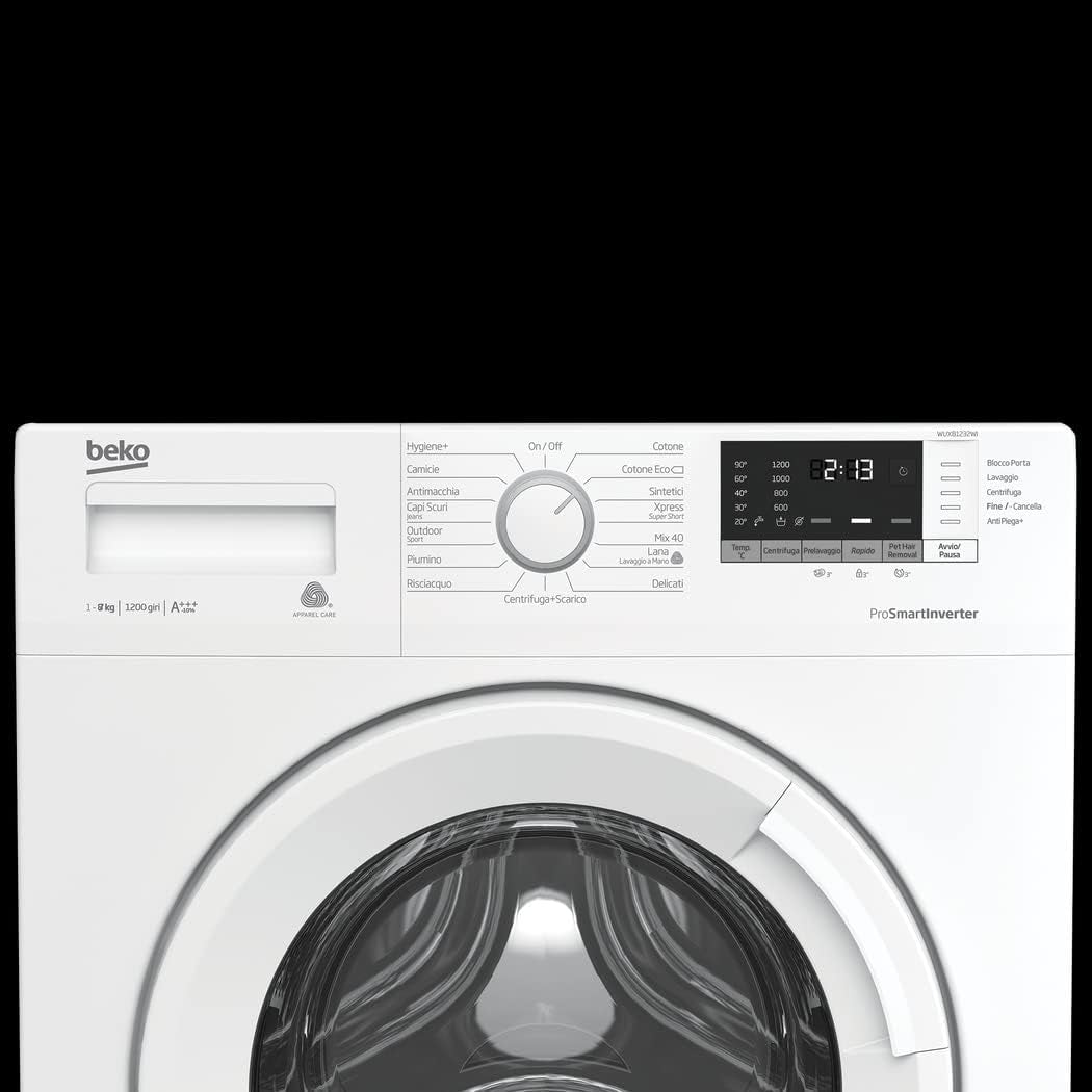 Beko WUX81232WI/IT Lavatrice Libera Installazione Caricamento Frontale 8 Kg 1200