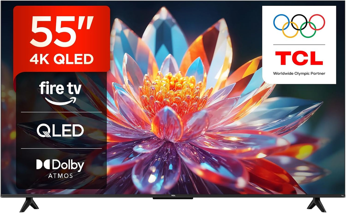 TCL 55T6C 55” QLED 4K HDR TV, Fire TV (Téléviseur Intelligent Avec Dolby Vision Et Atmos, HDR10+, Appuyez Et Demandez À Alexa)
