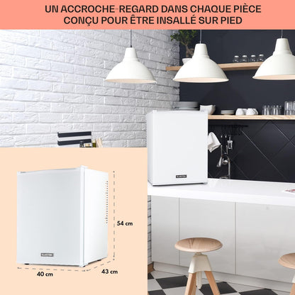 Mini Frigo De Chambre De 33L Pour Snacks Et Boissons, Petit Frigo Top Silencieux, Mini Bar, Petit Réfrigérateur Camping, Mini Frigo Cosmetique, Refrigerateur Avec Étagères Réglables, 5-15°C