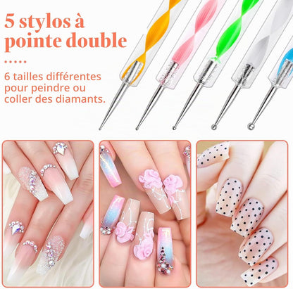 25 Pièces Pinceaux À Nail Art Ongles, Kit Complet De Pinceaux Gel Précision En Acrylique Et Pinceaux Dégradeurs Dotingtool Pour Décoration Des Ongles Et Usage Professionnel Manucure