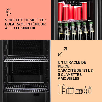 Mini Frigo De Chambre Et Bureau Pour Boisson, Petit Frigo Silencieux, Refrigerateur Mini Bar 171L, Petit Réfrigérateur Camping, Étagères Réglables Pour Le Vin, Cannette, Beer Fridge