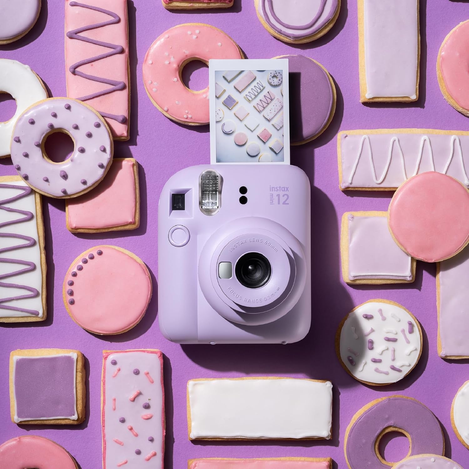 Mini Appareil Photo Instantané 12, Exposition Automatique Avec Objectif Selfie Intégré, Violet Lilas