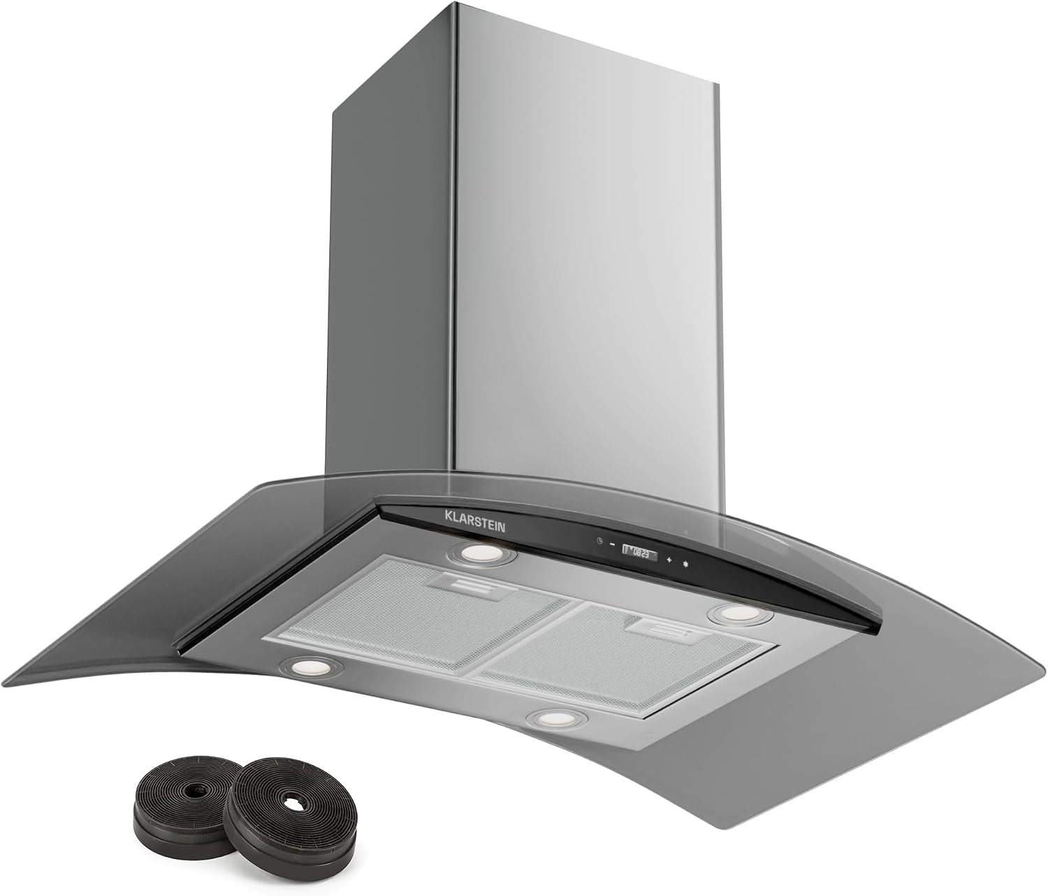 Hotte Aspirante 90 Cm, Hotte Aspirante Silencieuse, De Cuisine 90Cm Avec Lampes LED, Débit D'Air Puissant De 600 M³/H, Avec Évacuation, Filtre À Graisse En Aluminium