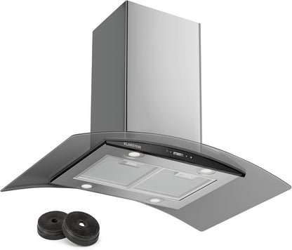 Hotte Aspirante 90 Cm, Hotte Aspirante Silencieuse, De Cuisine 90Cm Avec Lampes LED, Débit D'Air Puissant De 600 M³/H, Avec Évacuation, Filtre À Graisse En Aluminium