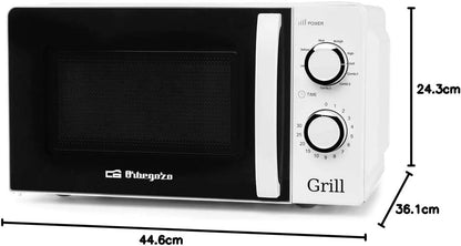 Mig 2130 Four À Micro-Ondes Avec Grill, 20 L De Capacité, 5 Niveaux De Fonctionnement Et 3 Fonctions Combinées, Minuterie Jusqu’À 30 Min, 700-900 W, Blanc