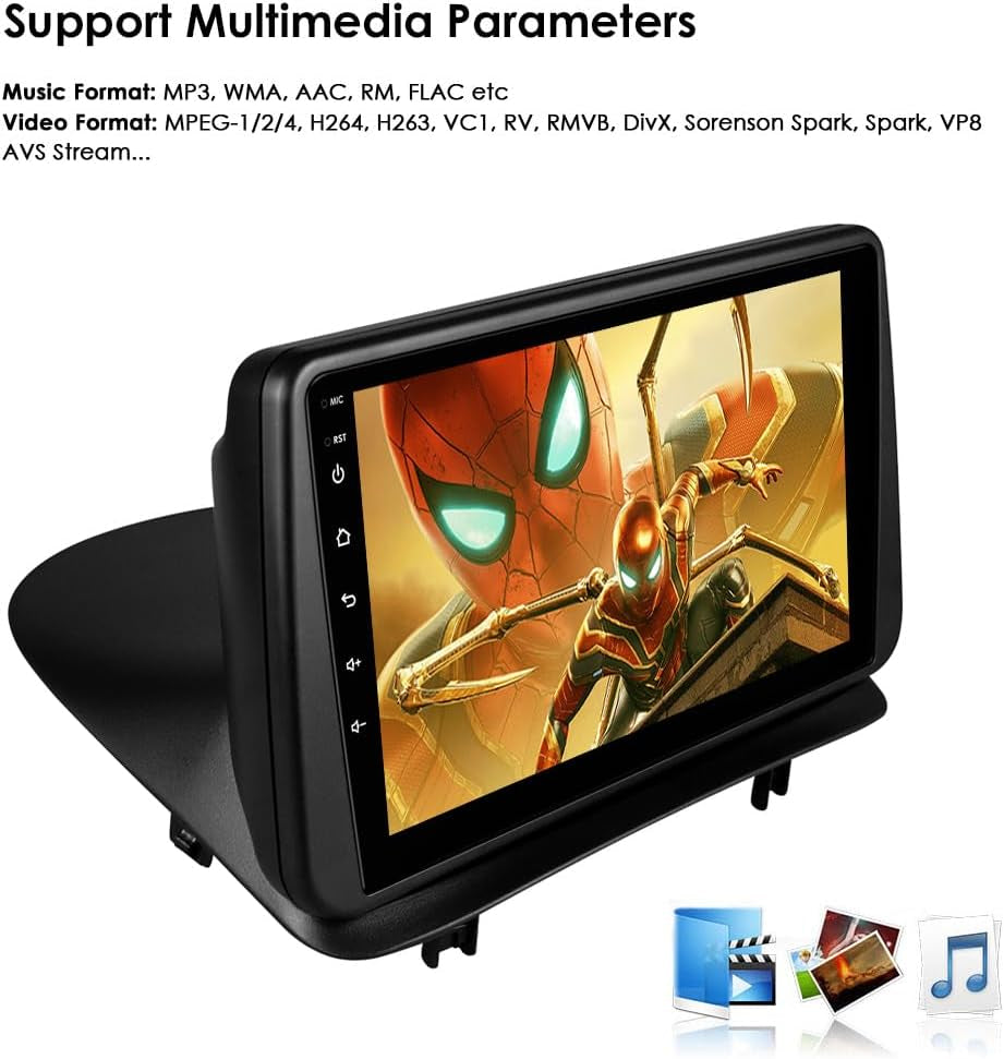 Eustock Android 13 Autoradio 9" Pour Renault Clio 3 2005-2014 4 Cœurs 2 Go Et 64 Go De Mémoire, Prend En Charge Carplay/Android Auto, Commande Au Volant, Wi-Fi/4G, AM/FM