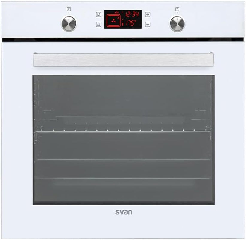 HORNO-INDP. SVAN SVH375B CRISTAL BLANCO C/GUIA