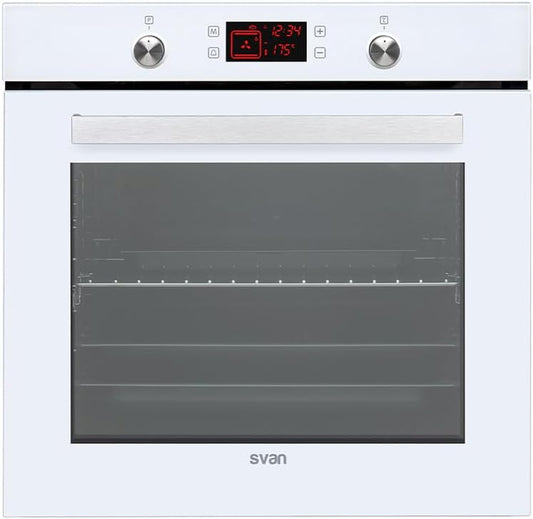 HORNO-INDP. SVAN SVH375B CRISTAL BLANCO C/GUIA