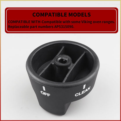 PA010080 Bouton De Sélecteur De Brûleur Supérieur Compatible Avec Certaines Gammes De Four Viking Remplace AP5315090 Plastique Noir