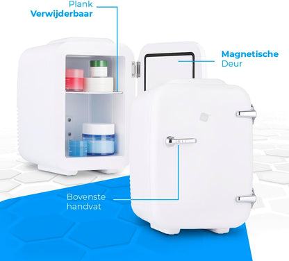 Mini Réfrigérateur Portable 4 Litres, Fonctionnement 12 V-220 V, Fonction De Refroidissement Et De Chauffage, Pour Cosmétiques Et Rafraîchissements