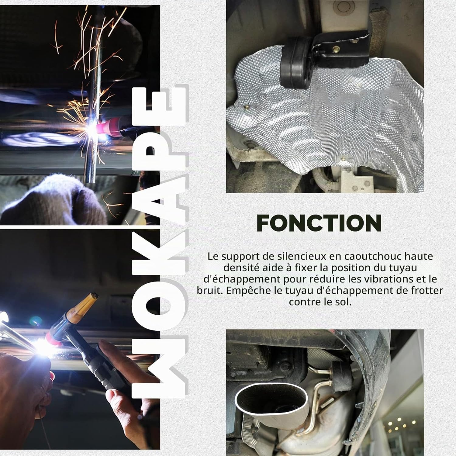 Lot De 6 Supports Isolants En Caoutchouc Pour Pot D'Échappement De Voiture Avec Tiges De Suspension D'Échappement Universelles À Souder À 90° (2 Trous, 4 Trous, Diamètre Du Trou 1,19 Cm)