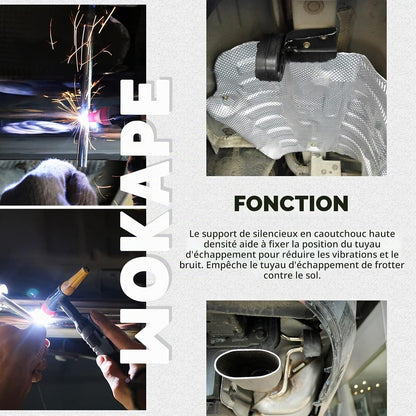 Lot De 6 Supports Isolants En Caoutchouc Pour Pot D'Échappement De Voiture Avec Tiges De Suspension D'Échappement Universelles À Souder À 90° (2 Trous, 4 Trous, Diamètre Du Trou 1,19 Cm)