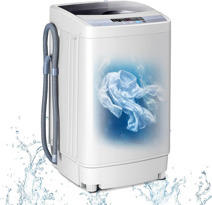 Machine À Laver Automatique 10 Programmes Avec Volume Du Tambour 45L, Mini Lave-Linge Avec Capacité De Lavage De 4,5 Kg Avec Fonction De Séchage, 50 X 50,3 X 85,3 Cm