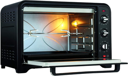 Four À Convection Électrique, 60 L, 2200 W, Thermostat Jusqu'À 240 Degrés, 7 Modes De Cuisson, Pain, Pizza, Tartes, Pâtisseries, Optimo, Noir YY2917FB