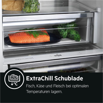 RCB632D4MM Réfrigérateur-Congélateur Autonome/Série 6000 Avec Twintech / 1860 Mm/Partie Congélateur Inférieure / 330 L/Nofrost/Couleur : Portes En Acier Inoxydable, Côtés Gris/D