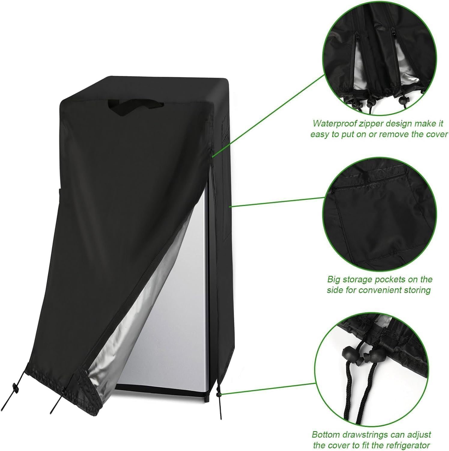 Guisong Housse Imperméable Et Anti-Poussière Pour Protéger Les Congélateurs Verticaux/Réfrigérateur À Boissons - Convient Pour Les Chambres Froides (61 X 66 X 152 Cm (L X P X H)