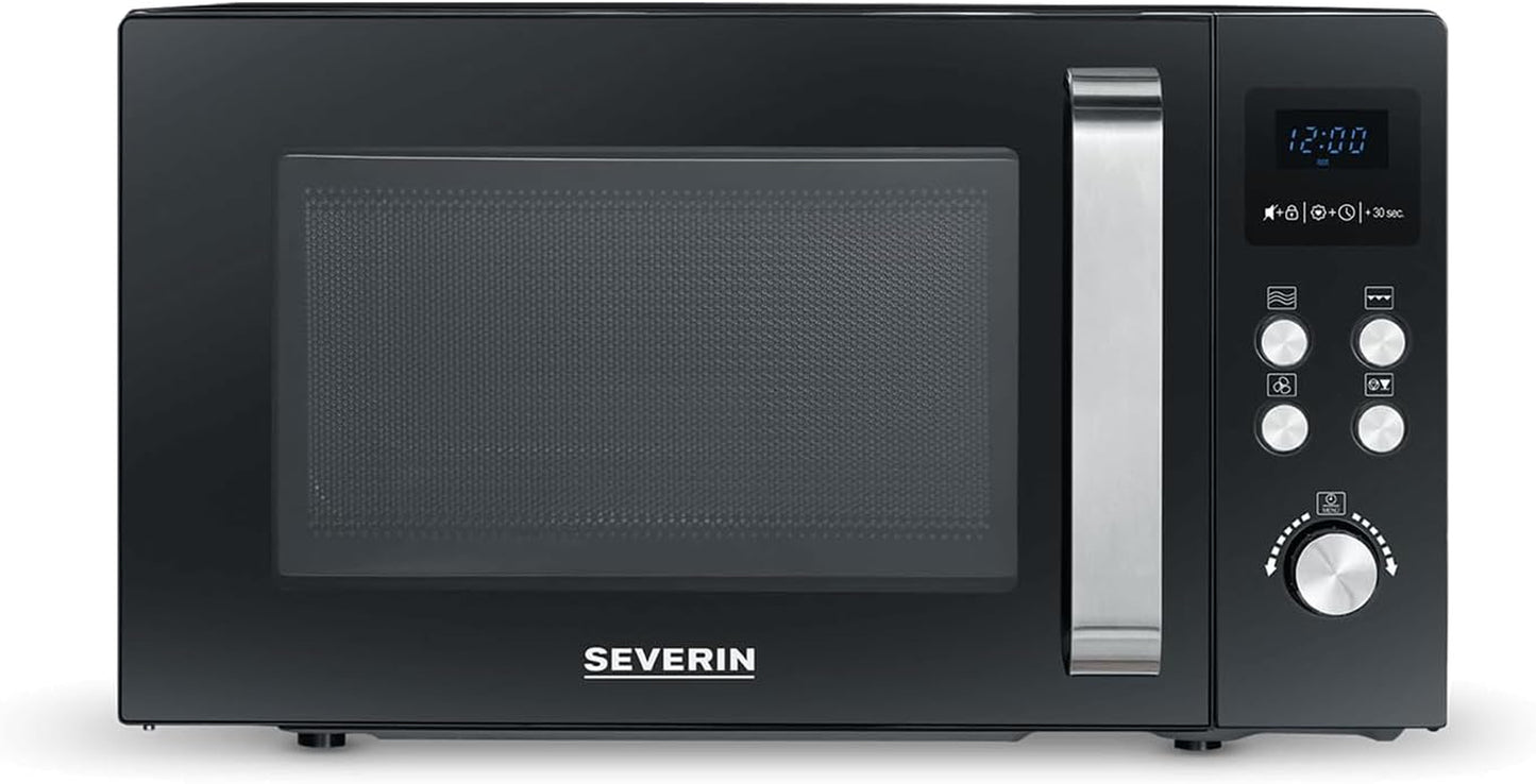 Micro-Ondes 3-En-1, 900 W, Avec Gril Et Fonction Air Chaud, Avec Plateau Rotatif (Ø 27 Cm) Et Gril, MW 7752, Noir