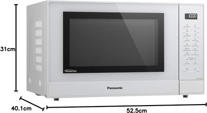 NN-GT45KWSUG Four Micro-Ondes Gril Et Plateau Tournant En Verre, 31L, 1000W, Technologie Inverter, 24 Programmes Auto, Décongélation, 7 Niveaux De Puissance, Minuterie, Affichage LED, Blanc
