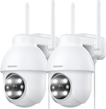 2K 3MP Camera Exterieur, Caméra De Surveillance Extérieur Y4-2P | Camera Surveillance Wifi Exterieure Étanche IP65, Vision Nocturne Couleur, Suivi Intelligent 360°, Alerte Instantanée, Alexa