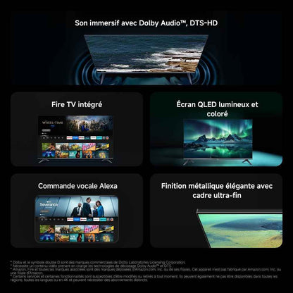 TV F Pro 32, 81 Cm (32 Pouces), QLED, Smart TV, Fire OS7, Contrôle Vocal Alexa, Dolby Audio™, DTS Virtual:X, DTS-HD, Compatible Avec Apple Airplay