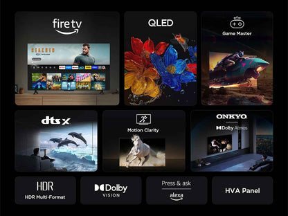 TCL 75T6C 75” QLED 4K HDR TV, Fire TV (Téléviseur Intelligent Avec Dolby Vision Et Atmos, HDR10+, Appuyez Et Demandez À Alexa)