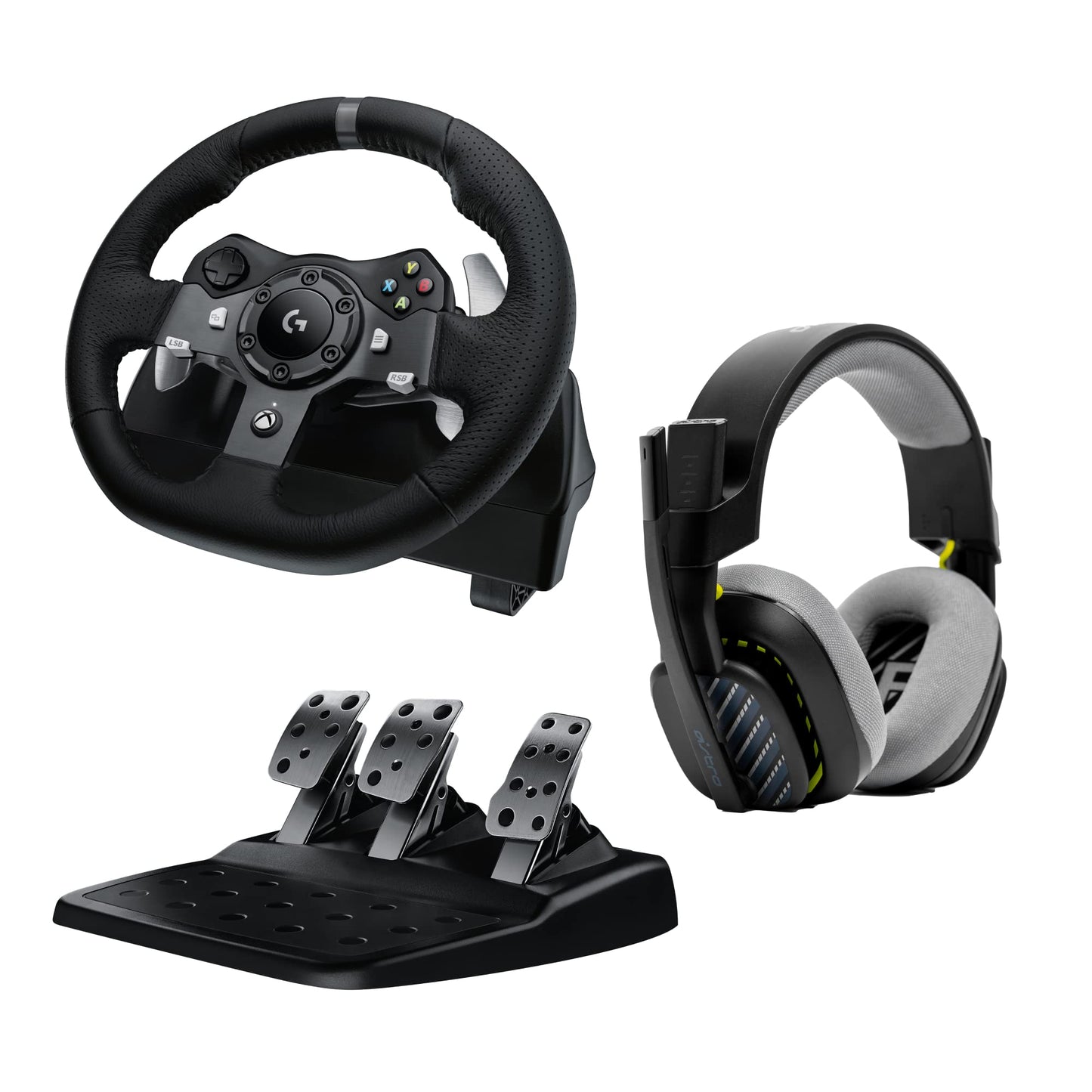Logitech G G29 Driving Force Steering Wheel and Pedals for Playstation & PC | Realistic Force Feedback, Stainless Steel Levers, Steering Wheel Cover for PS5, PS4, PC, Mac - Black