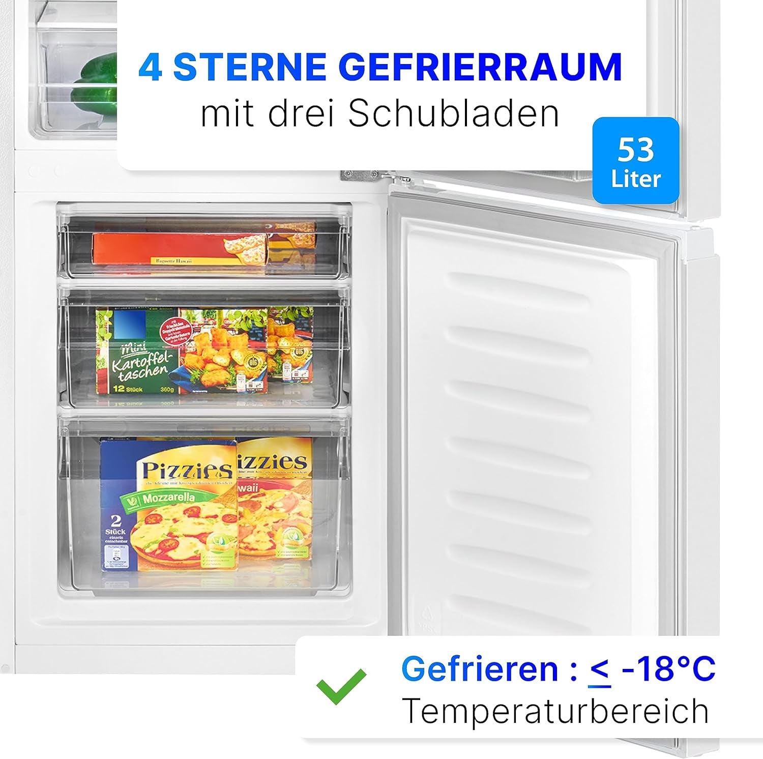 Bomann Réfrigérateur Et Congélateur 175L Blanc Kg322-1-Blanc, Capacité Nette : 175 Litres, Contrôle De La Température En Continu, Charnières De Porte À Droite, Interchangeables, Pieds Réglables