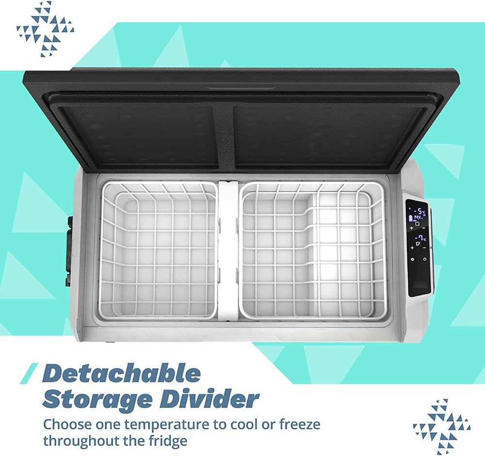Active Réfrigérateur | Réfrigérateur De Voyage Portable | Technologie Avancée De Réfrigération & Congélation |Deux Compartiments De Stockage | Contrôle via L'Application Smartphone