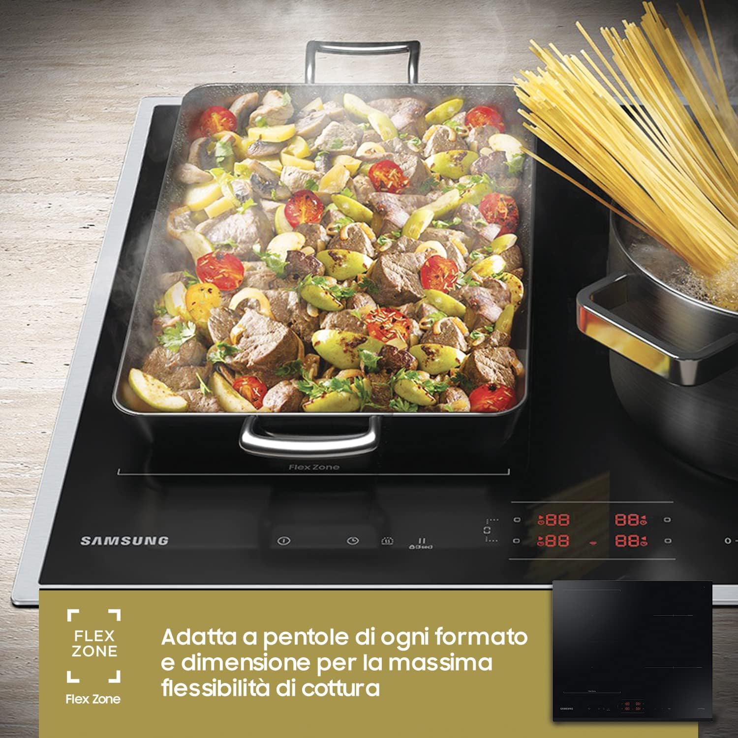 SAMSUNG Induction Hob NZ64B5045GK 1 Zone Modular Boosters, Timers