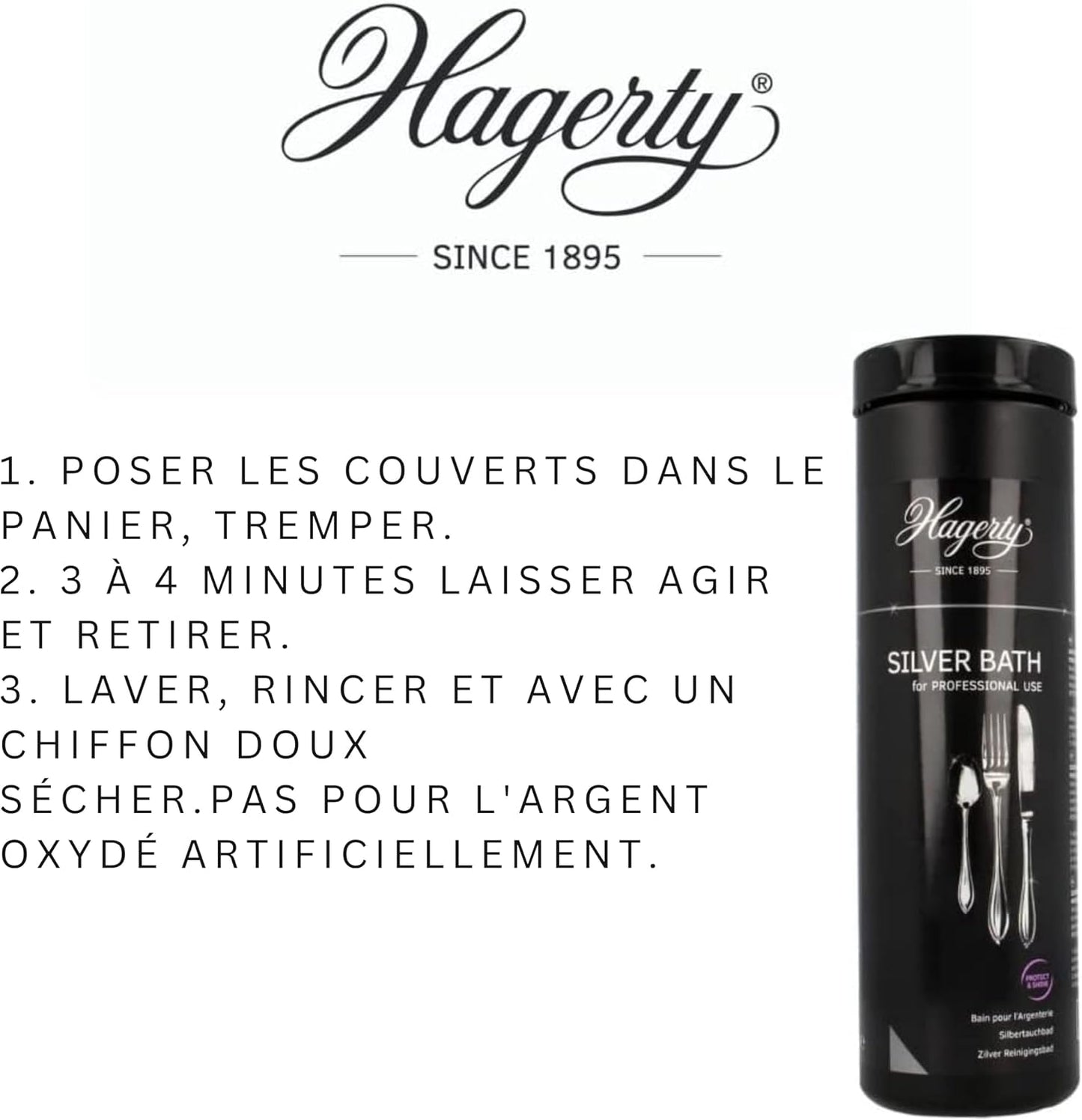 Hagerty Silver Bath 580 ml | Effective cleaning for silver or silver plated cutlery, lasting protection against tarnishing