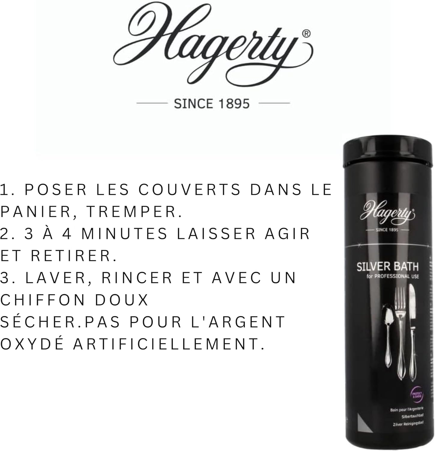 Hagerty Silver Bath 580 ml | Effective cleaning for silver or silver plated cutlery, lasting protection against tarnishing
