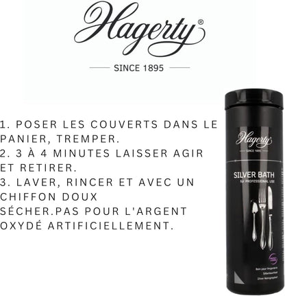 Hagerty Silver Bath 580 ml | Effective cleaning for silver or silver plated cutlery, lasting protection against tarnishing