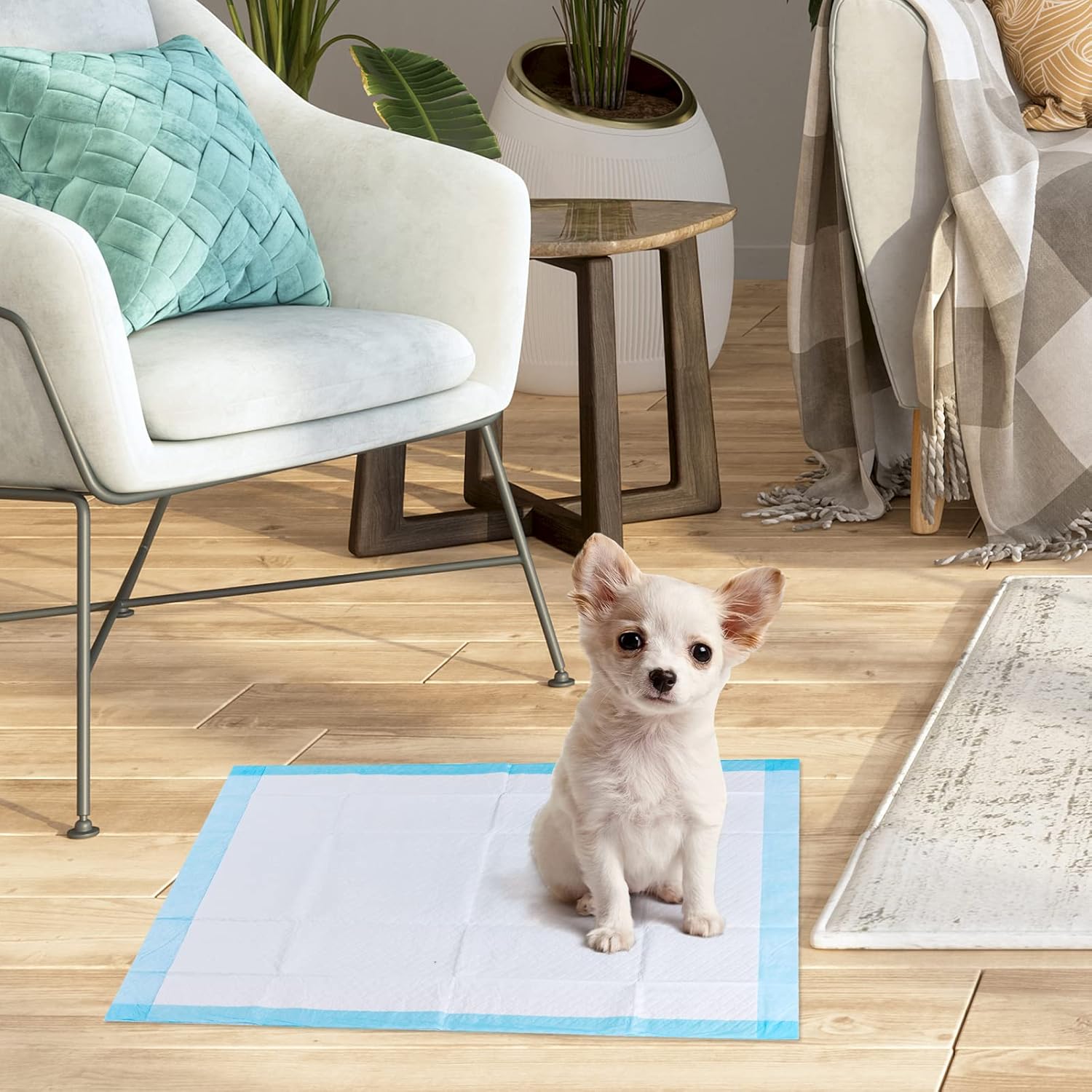 GOPLUS Lot de 300 Tapis Éducateurs pour Chien Chiot, Tapis Hygiénique Absorbant Inférieure Imperméable, Anti-Fuite, 60 x 40 CM