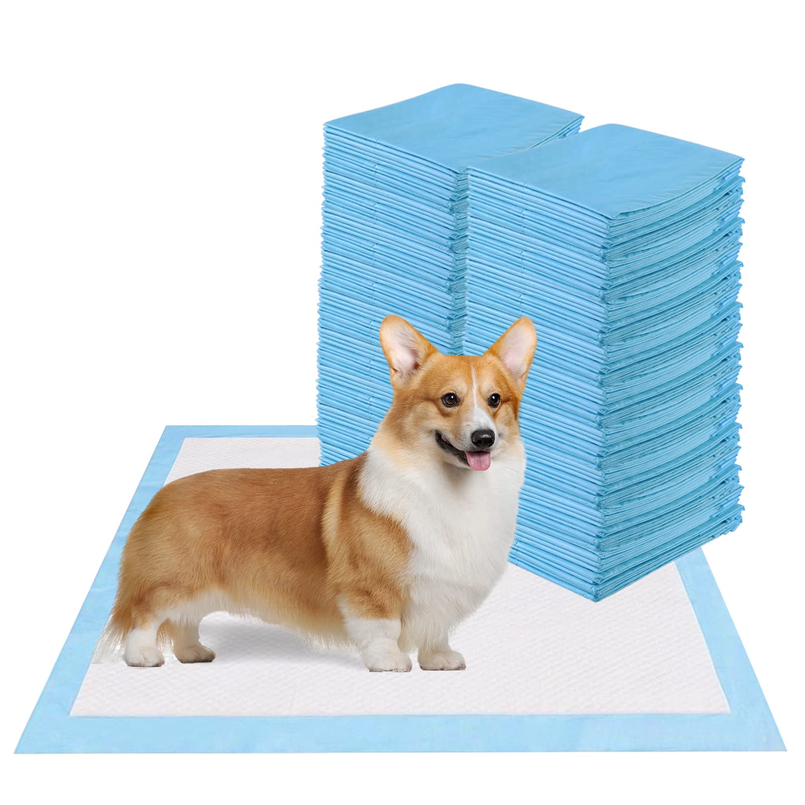 GOPLUS Lot de 300 Tapis Éducateurs pour Chien Chiot, Tapis Hygiénique Absorbant Inférieure Imperméable, Anti-Fuite, 60 x 40 CM