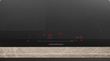 Siemens EX675HEC1E iQ700 Smart Induction Hob 60 cm Black with Adjustable Frame Varioinduction TouchSlider Pro Cooking Sensor - Burn Free Cooking