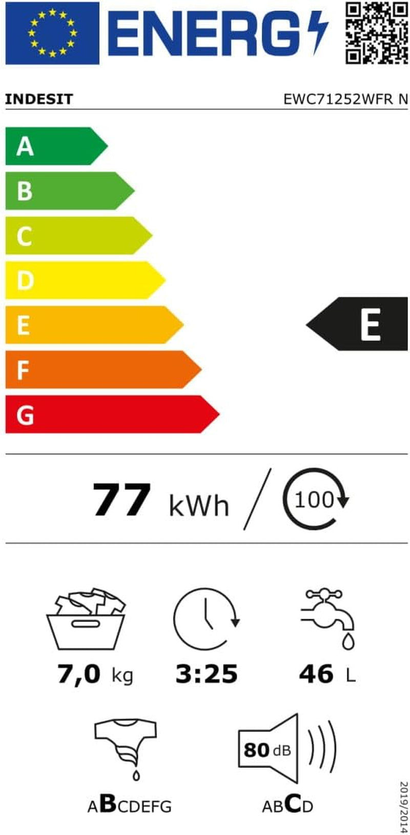 INDESIT Lave Linge Posable 7Kg EWC71252WFR N